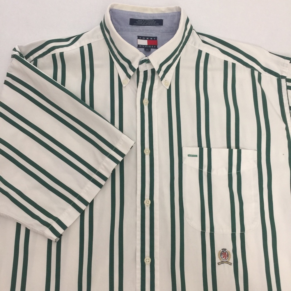 VTG Tommy Hilfiger Short Sleeve Stripes Shirt U39